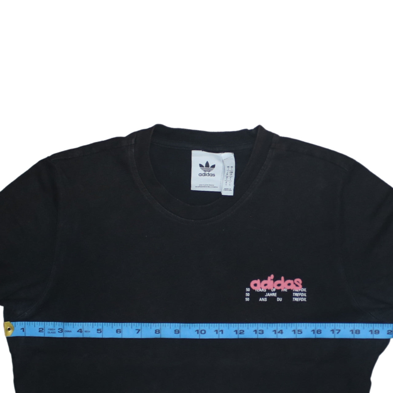 Adidas Men's Black Trefoil 50 Years Graphic Cotton T-Shirt Size S