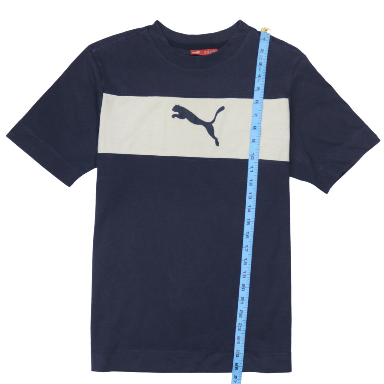 Puma Men's Blue Colourblock Crew Neck Sports T-Shirt Size S
