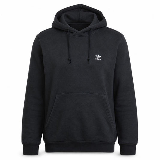 Adidas Men Black Pullover Hoodie Size L Fleece Sportswear