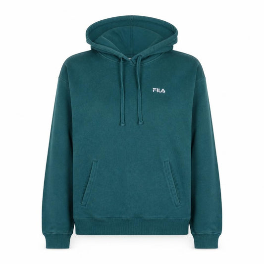 FILA Women’s Teal Pullover Hoodie Sweatshirt Size S Drawstring Logo