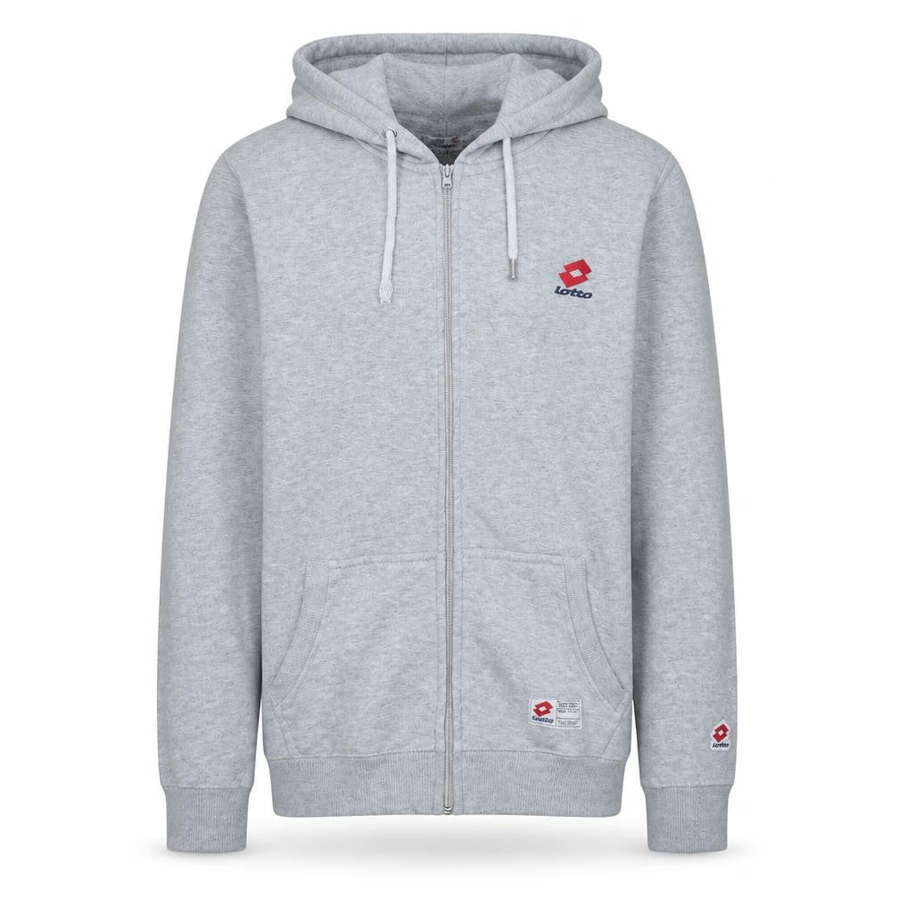 Lotto Mens Grey Full Zip Hoodie Size S Cotton Blend Sportswear
