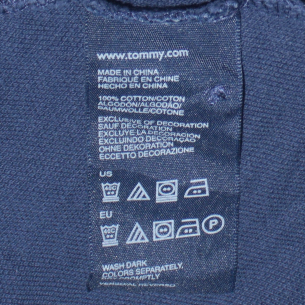 Tommy Hilfiger Men Blue Classic Fit Cotton Polo Shirt Size S