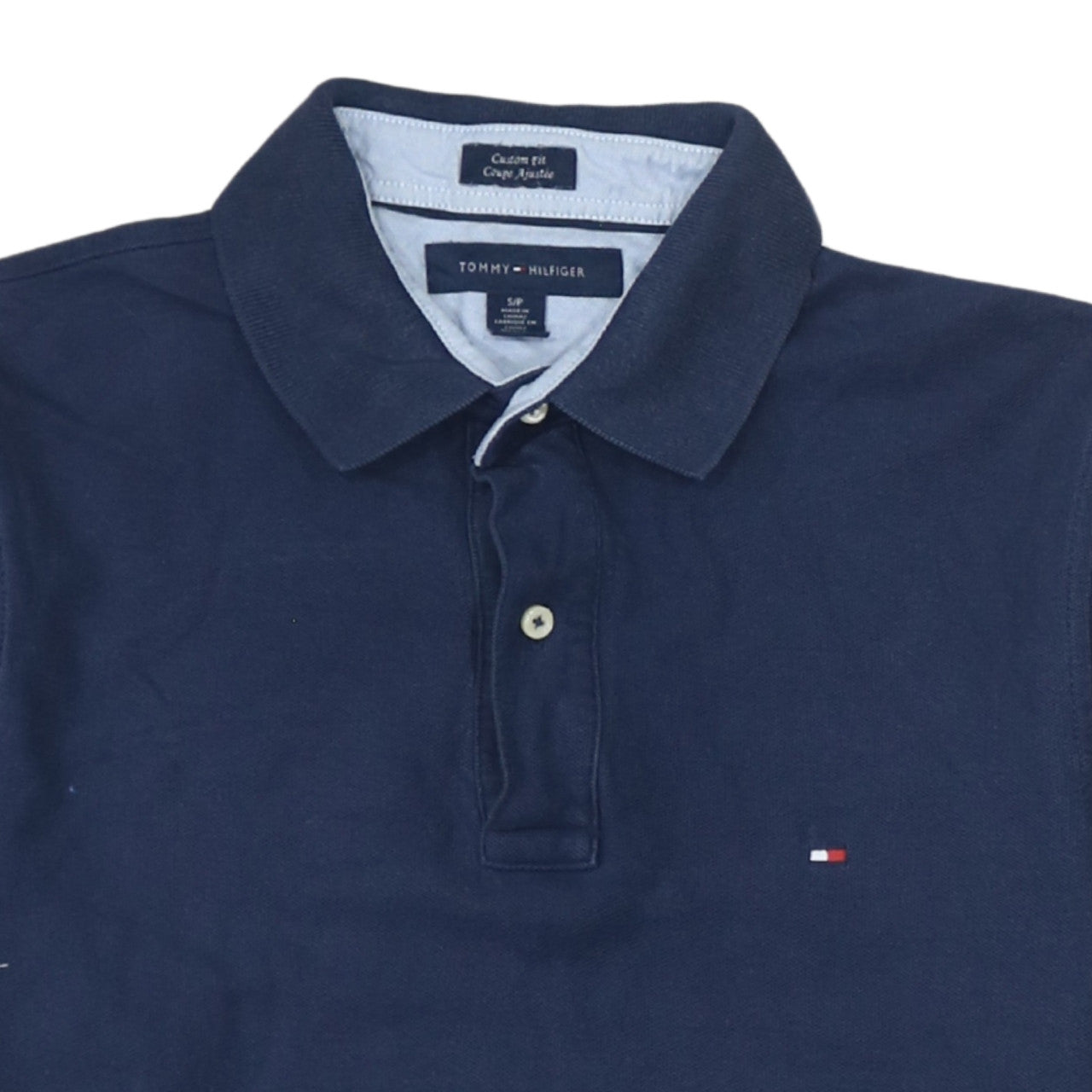 Tommy Hilfiger Men Blue Classic Fit Cotton Polo Shirt Size S