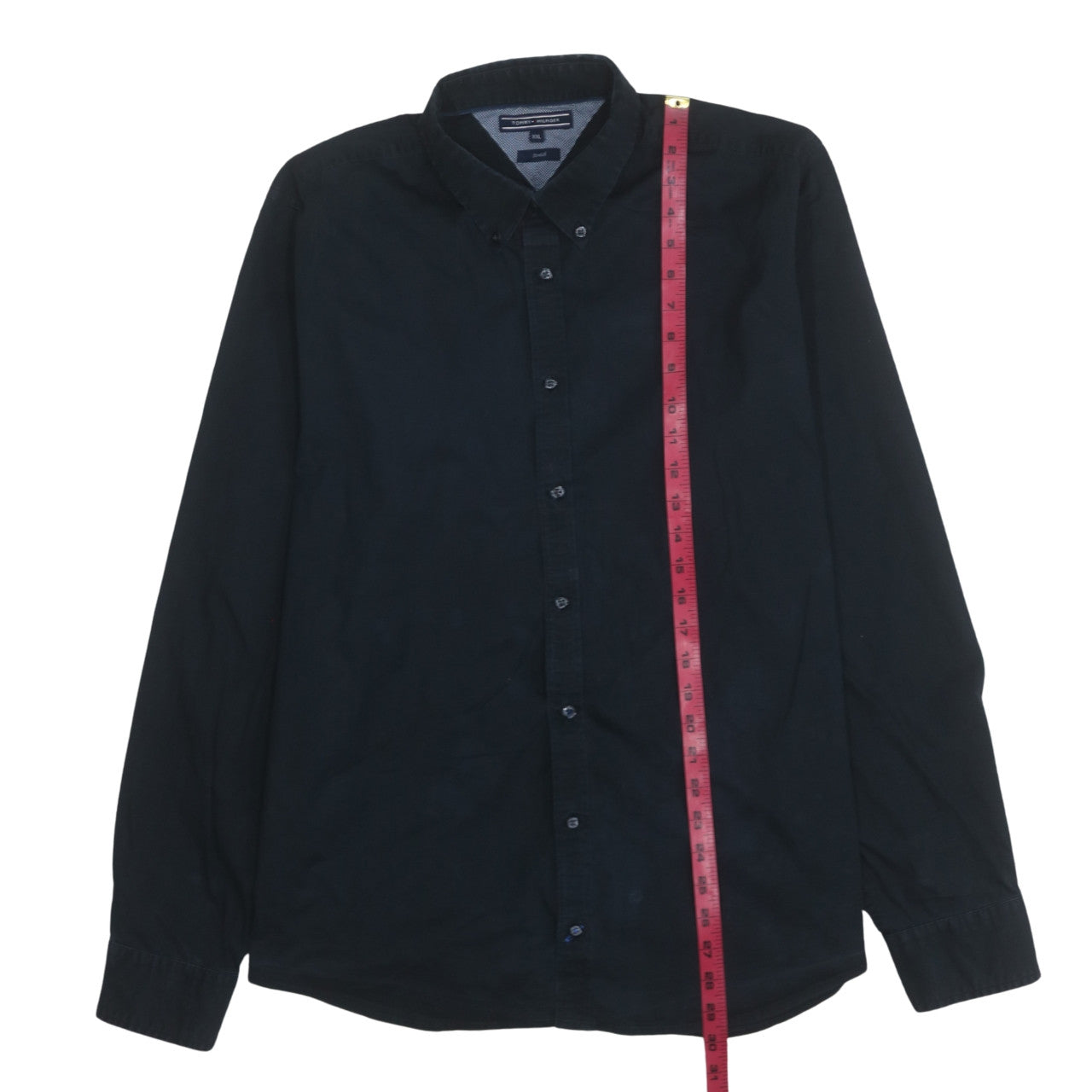 Tommy Hilfiger Men's Black 2XL Button-Down Stretch Long Sleeve Shirt