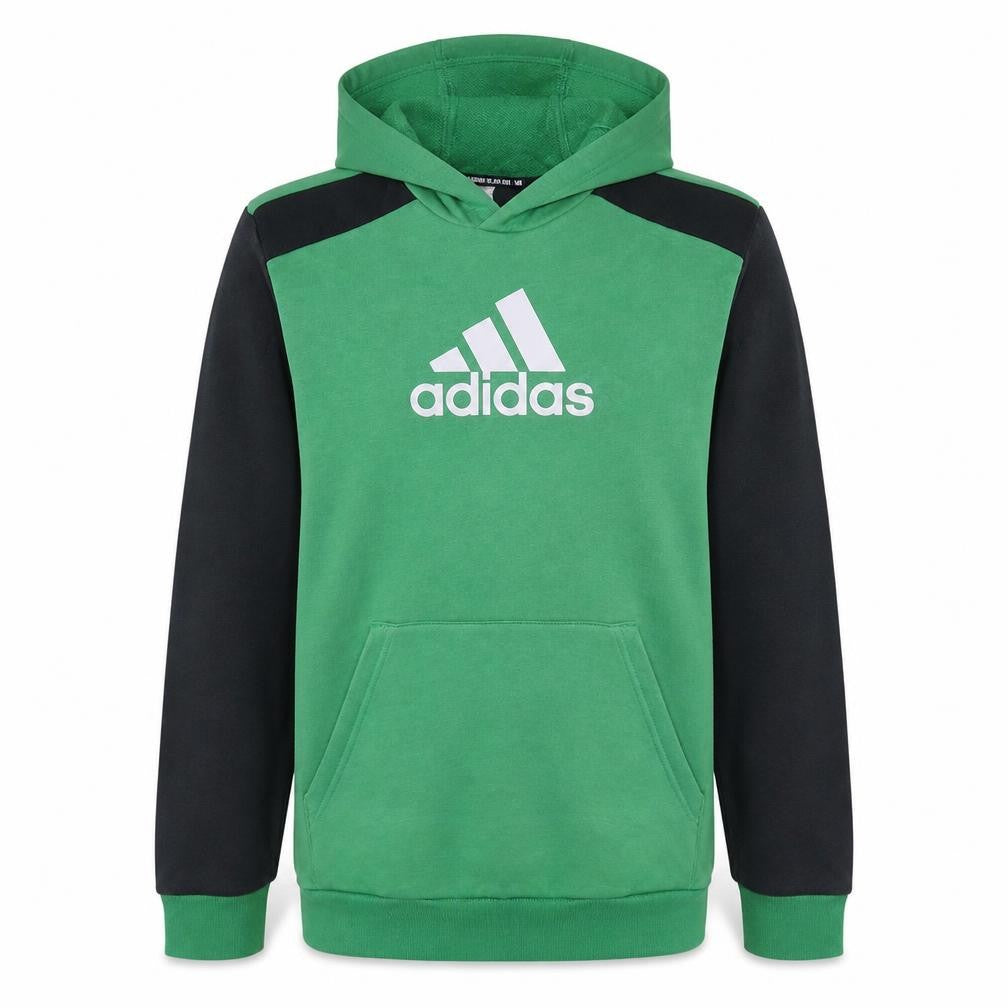 Adidas Boys Green & Black Pullover Hoodie Size 15-16 Years Regular Fit