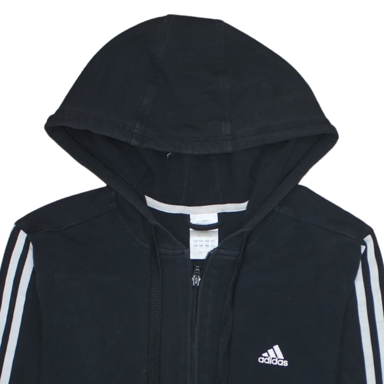 Adidas Women Black Full Zip Hoodie Size 16 Classic Sportswear