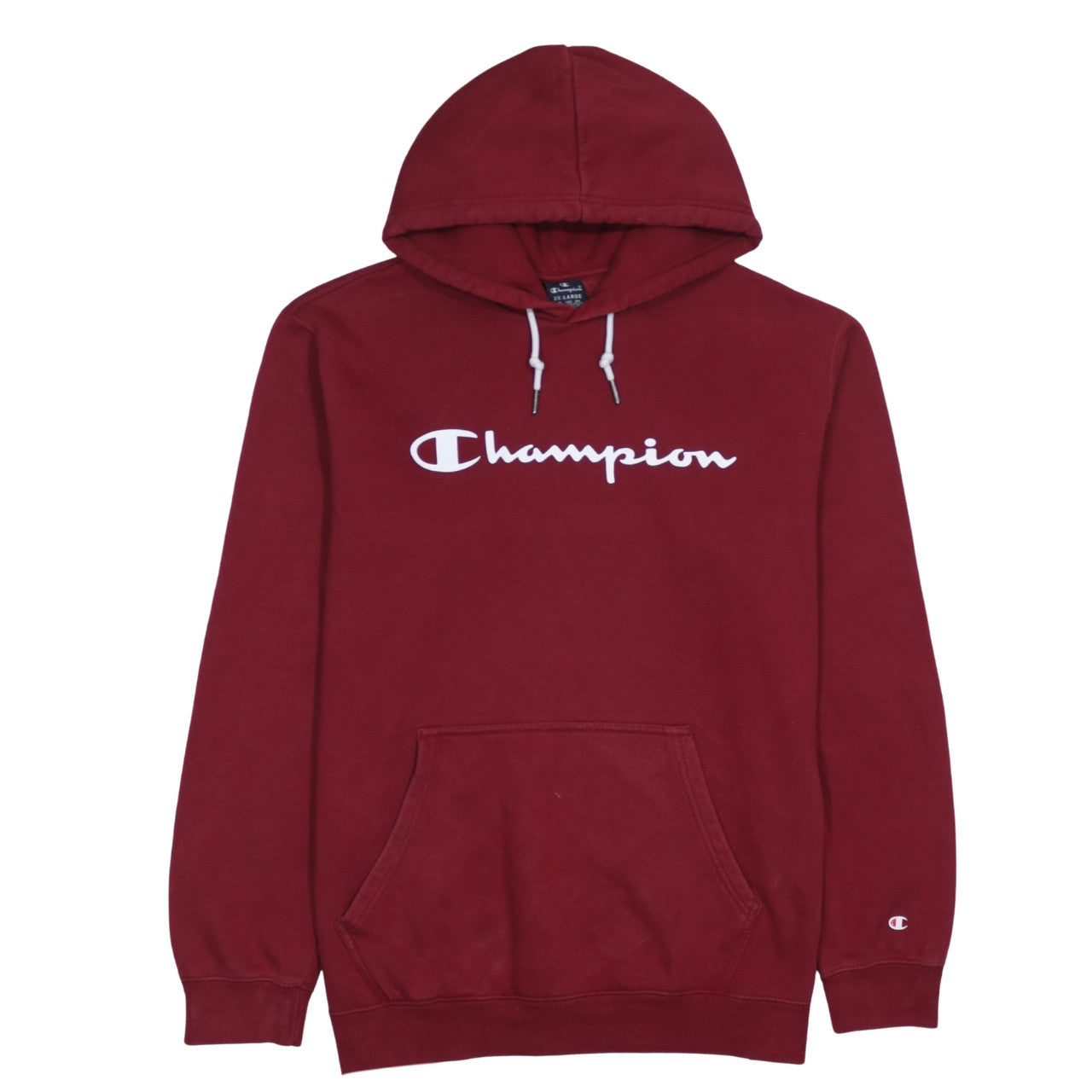 Champion Men's Red Pullover Hoodie 2XL Graphic Logo Sweatshirt