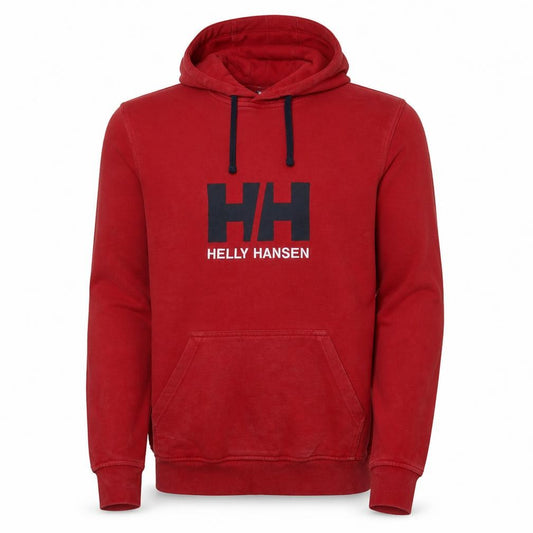 Helly Hansen Men's Red Pullover Hoodie Size S Logo Fleece