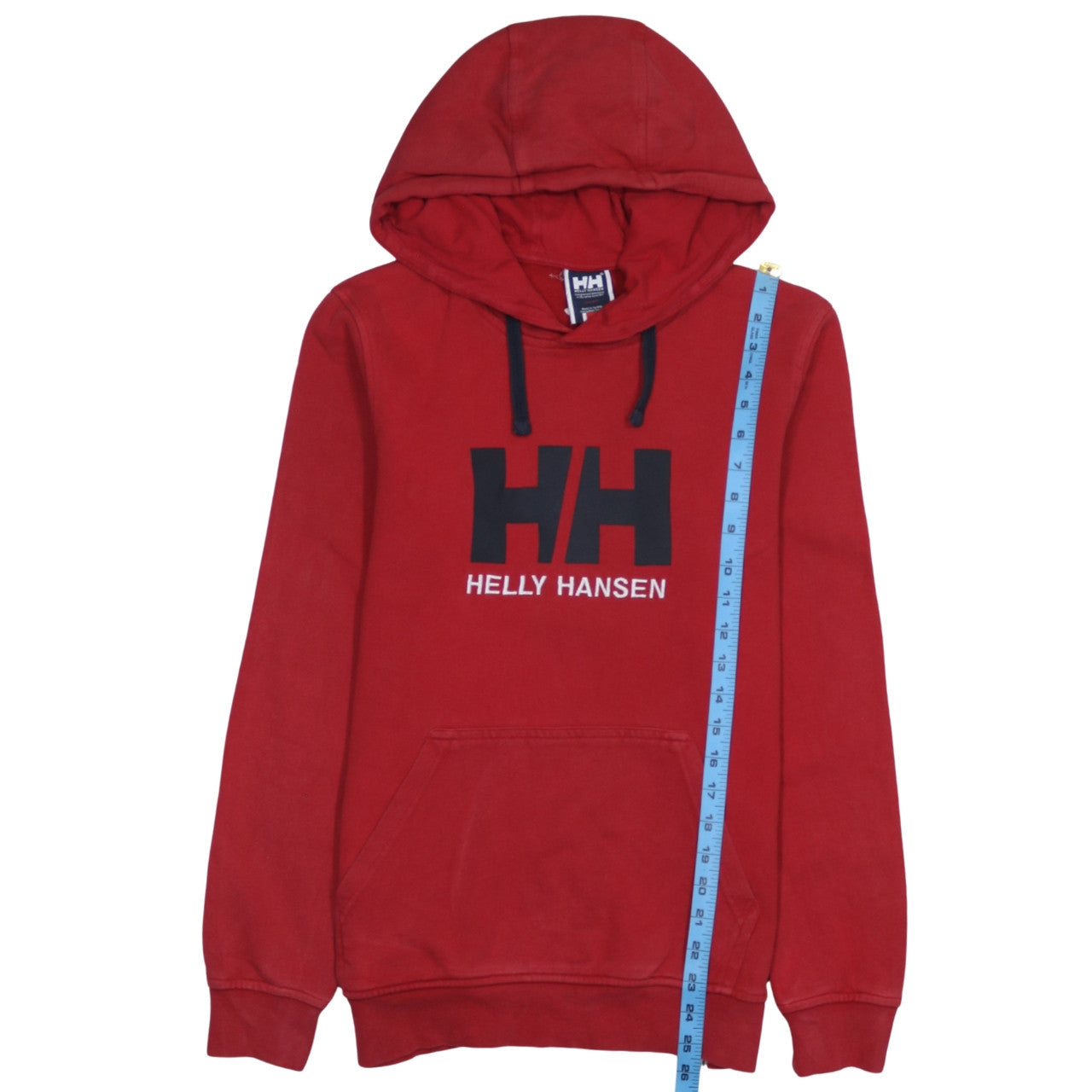 Helly Hansen Men's Red Pullover Hoodie Size S Logo Fleece