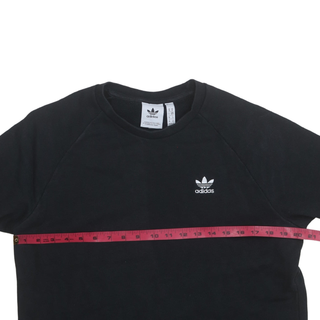 Adidas Mens Black Crew Neck Pullover Sweatshirt M Regular Fit