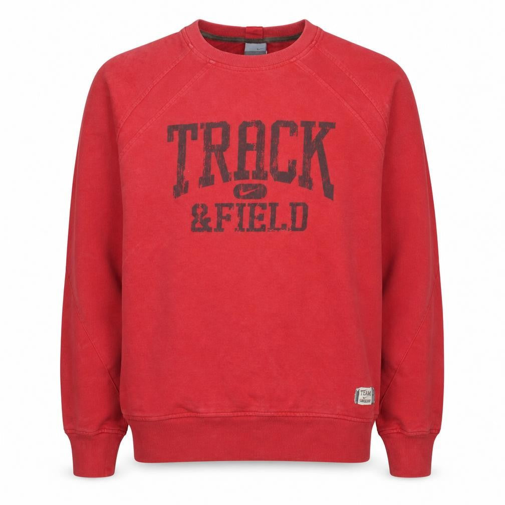 Nike Mens Red Crew Neck Track & Field Sweatshirt Size L