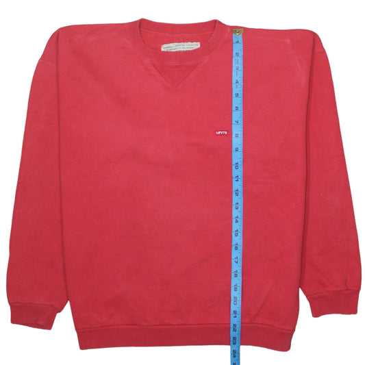 Levi's Womens Red Crew Neck Pullover Sweatshirt Size M Cotton