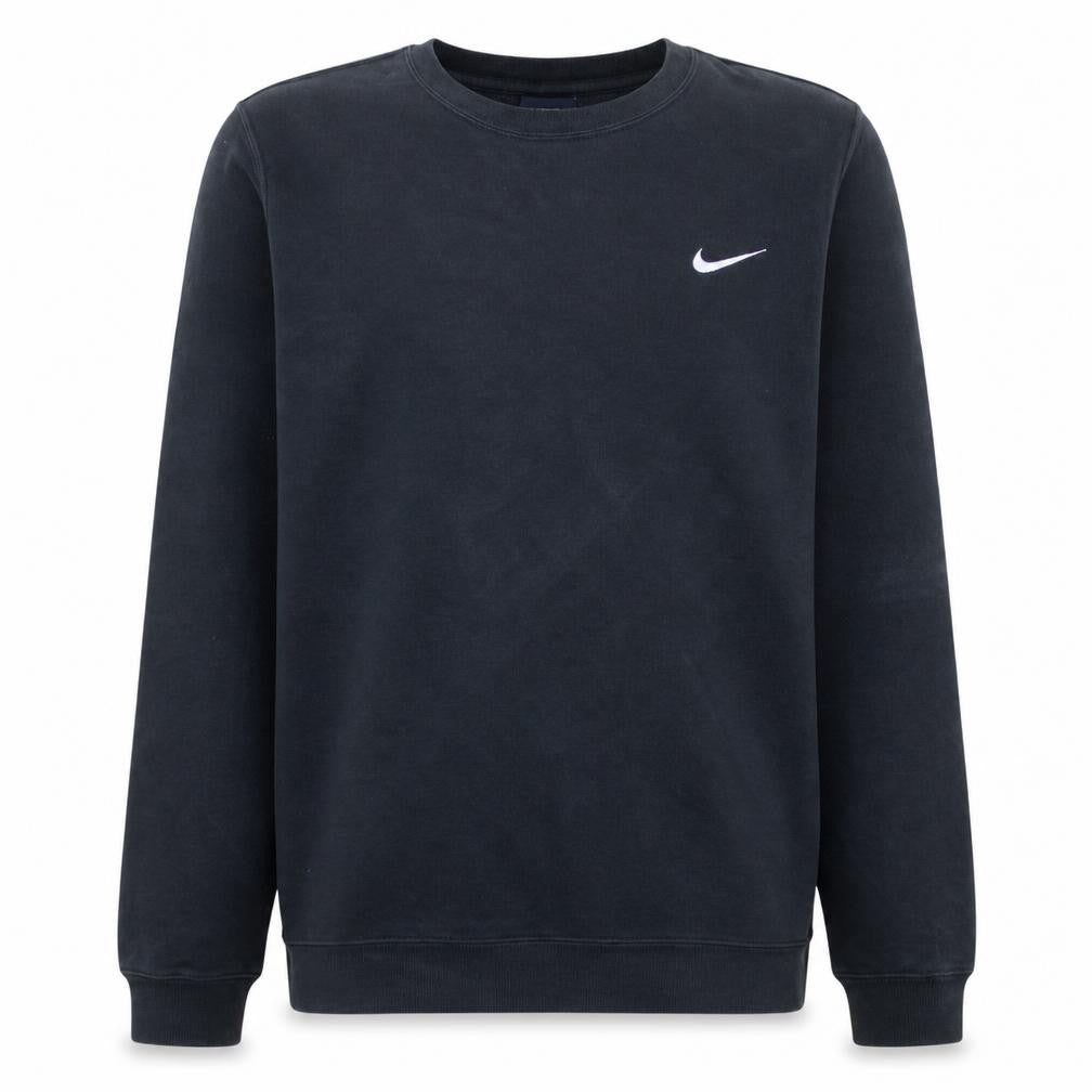 Nike Men's Black Small Crew Neck Pullover Fleece Sweatshirt