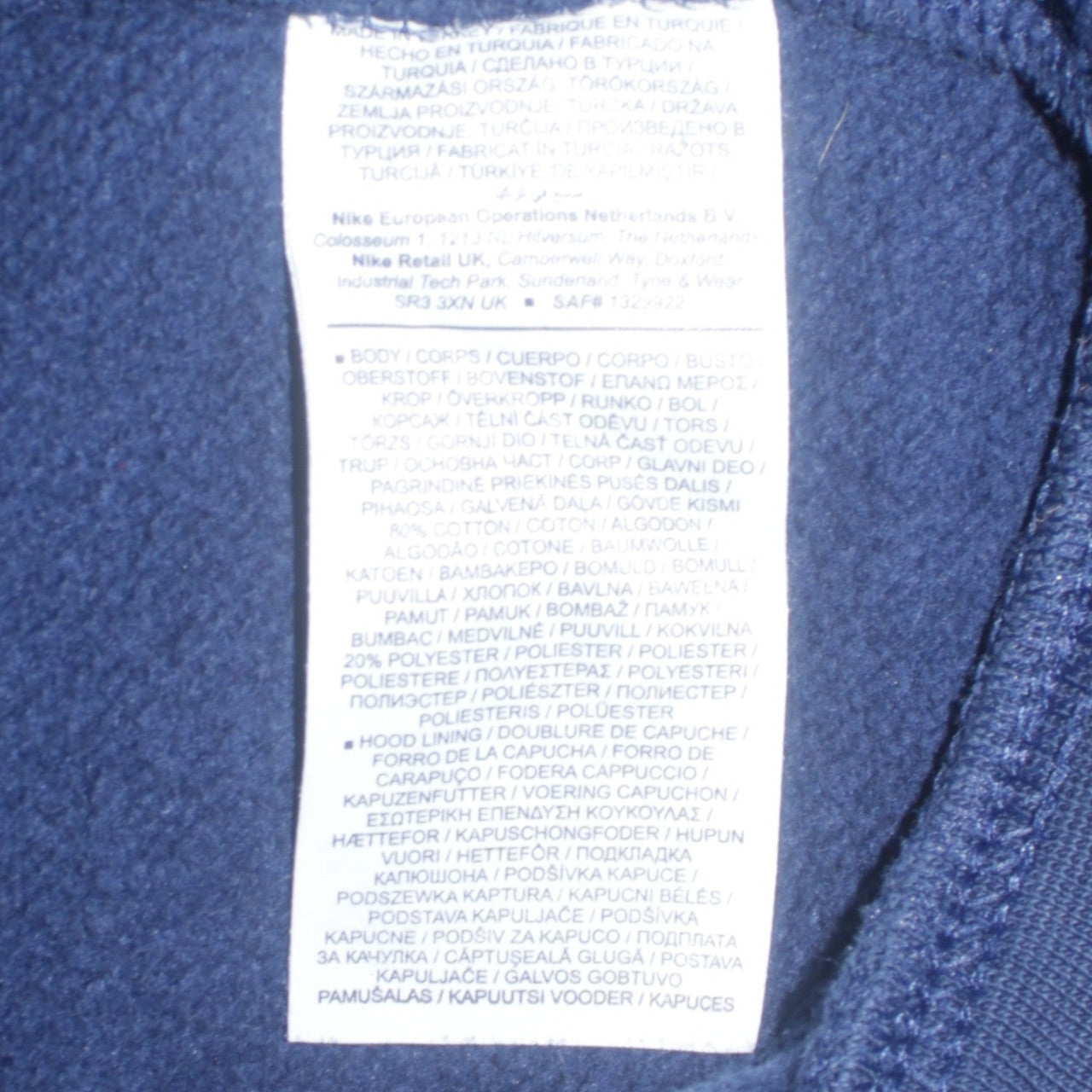 Nike Men's Blue Pullover Hoodie XS Graphic Logo Fleece