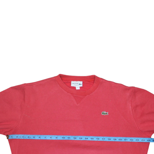 Lacoste Men's Red Regular Fit Crew Neck Sweatshirt Size M