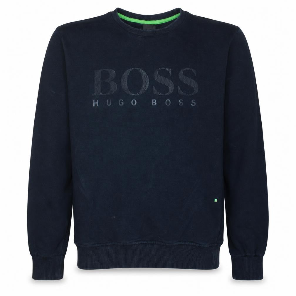 Hugo Boss Men's Black Logo Crew Neck Pullover Sweatshirt Size L
