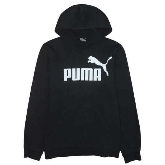 Puma Boys Black Pullover Hoodie Size 15-16 Years Classic Logo Sweatshirt