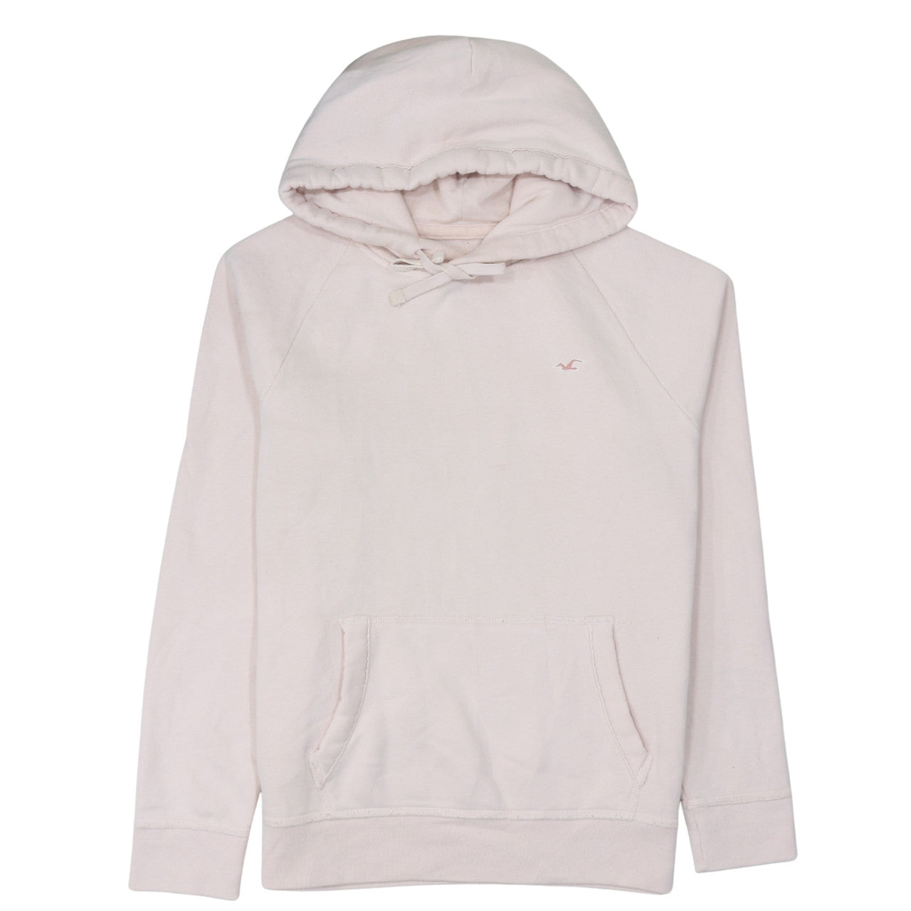 Hollister Men's Beige Pullover Hoodie L Logo Fleece Sweatshirt