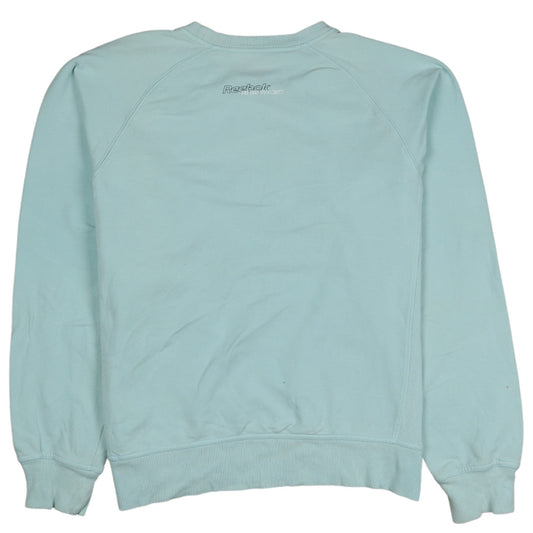 Reebok Women Blue Pullover Sweatshirt XL Logo Print Cotton Casual