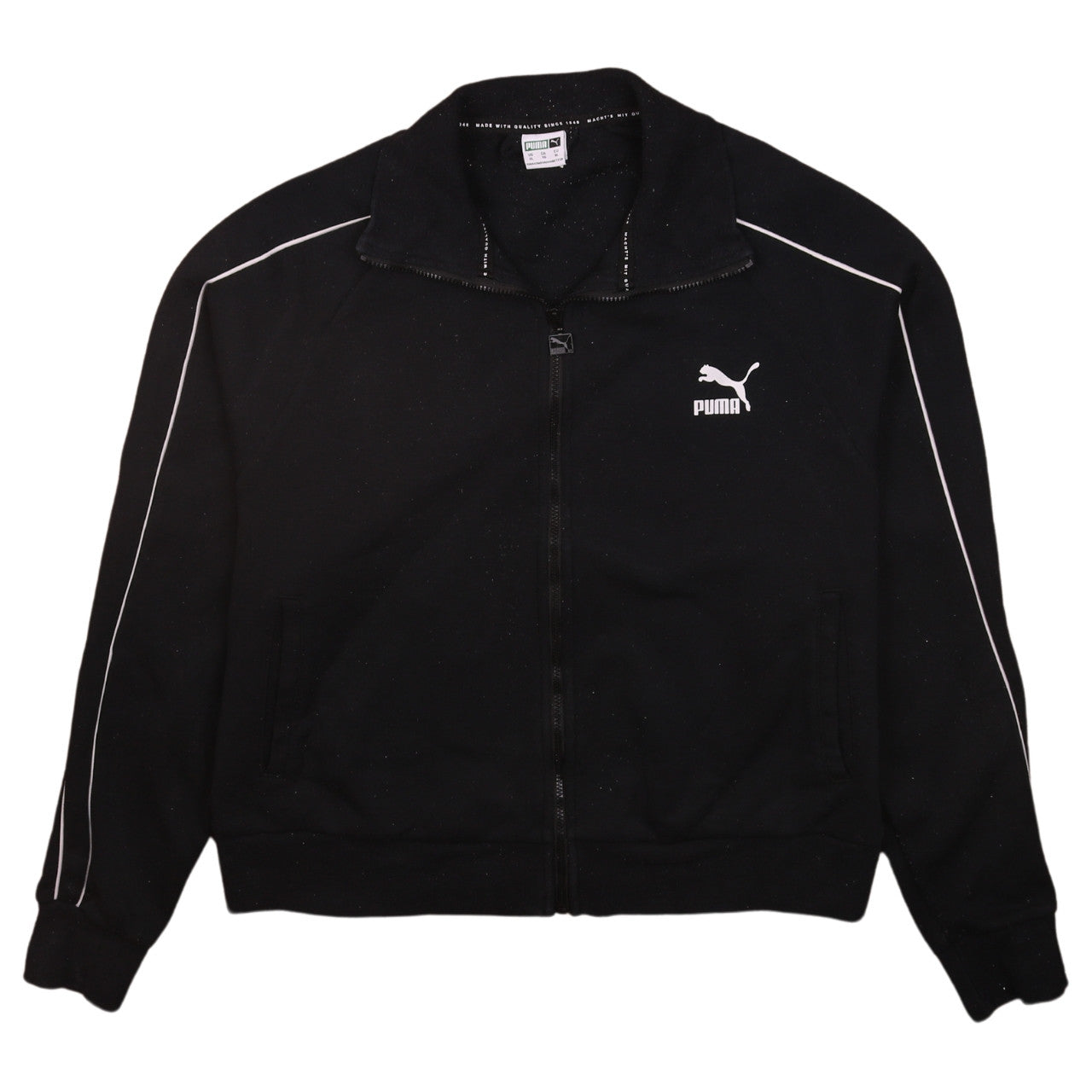 Puma Women's Black XL Full Zip Logo Sweatshirt Jacket