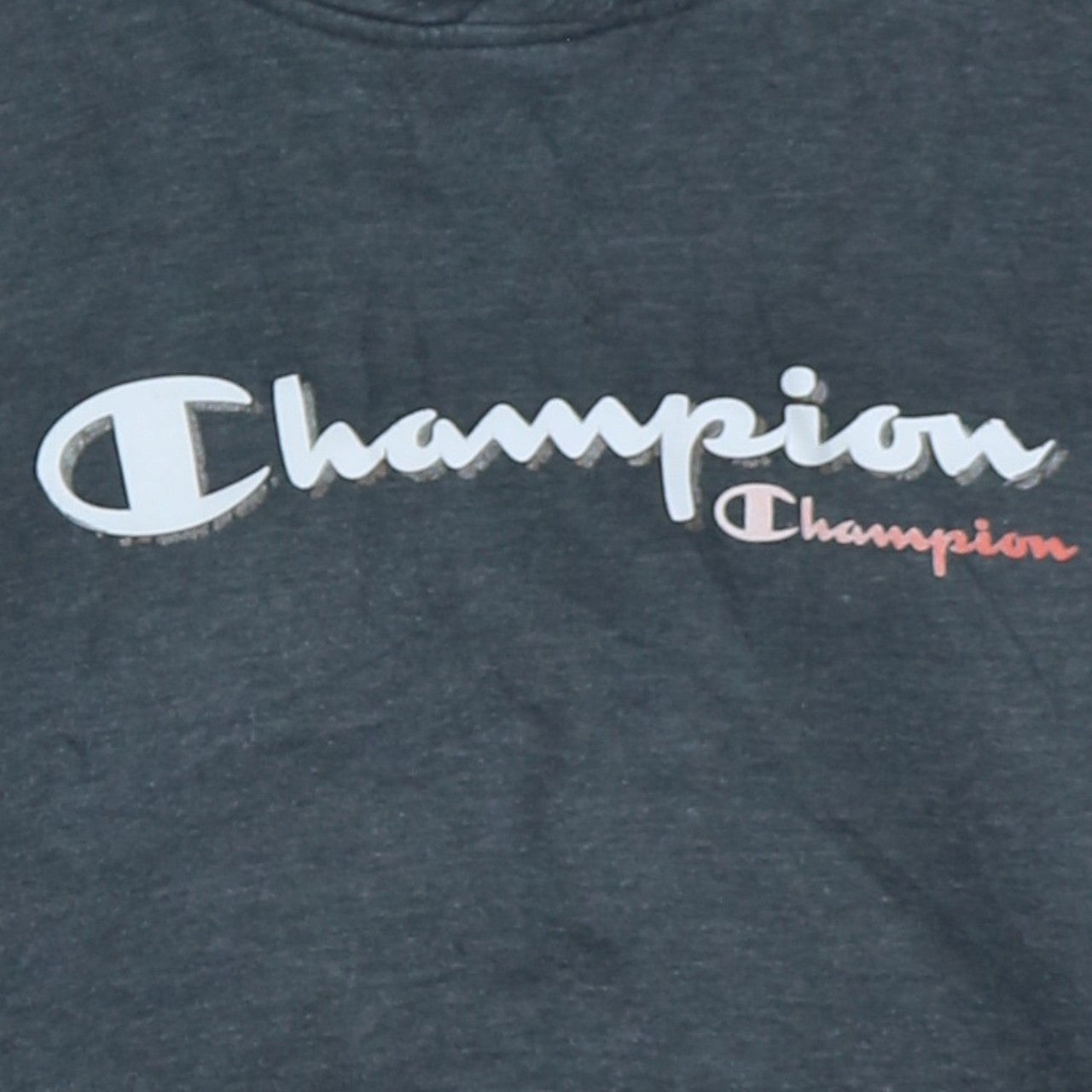 Champion Women's Grey Pullover Hoodie Medium with Logo Design