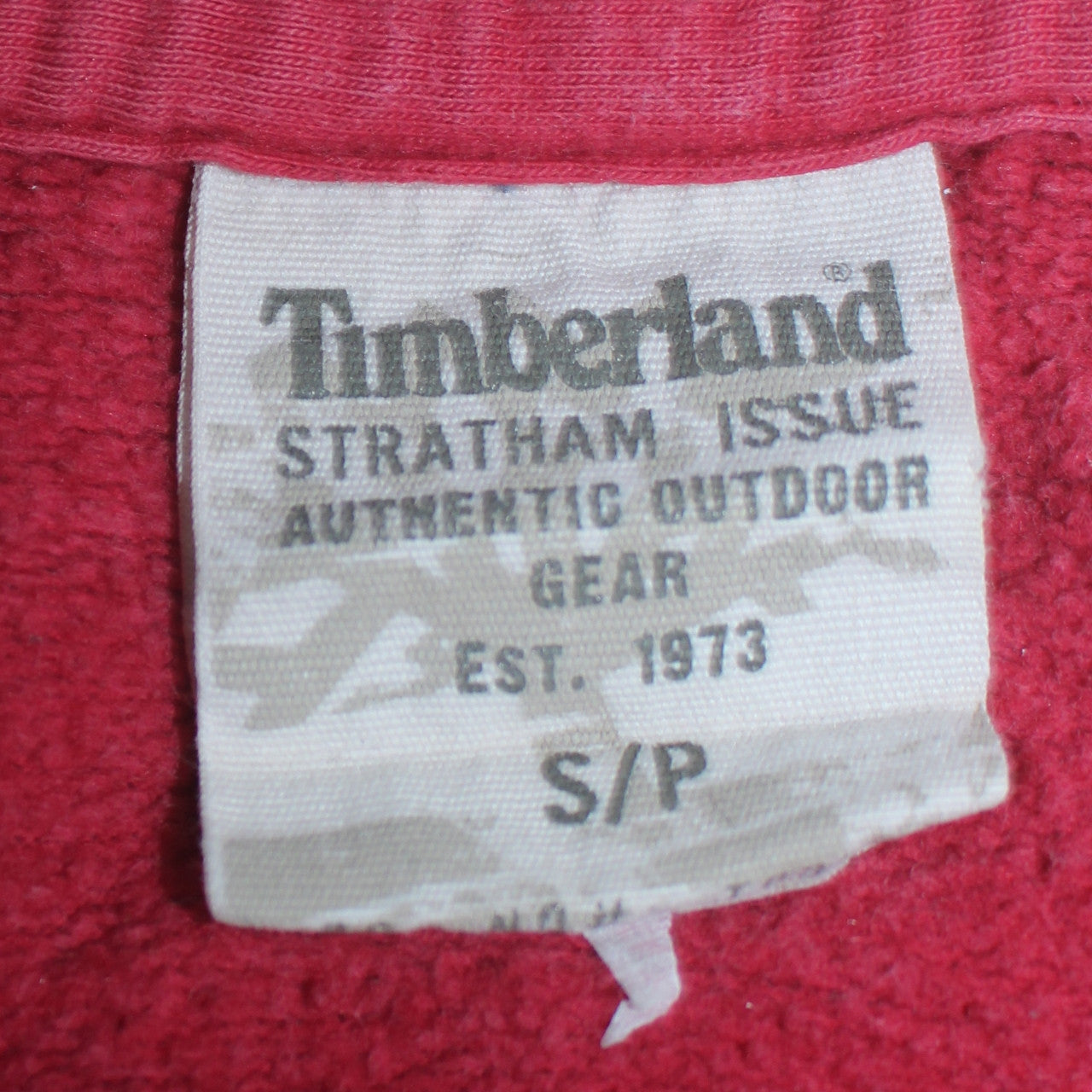 Timberland Men's Red Full Zip Hoodie Size S Regular Fit Fleece