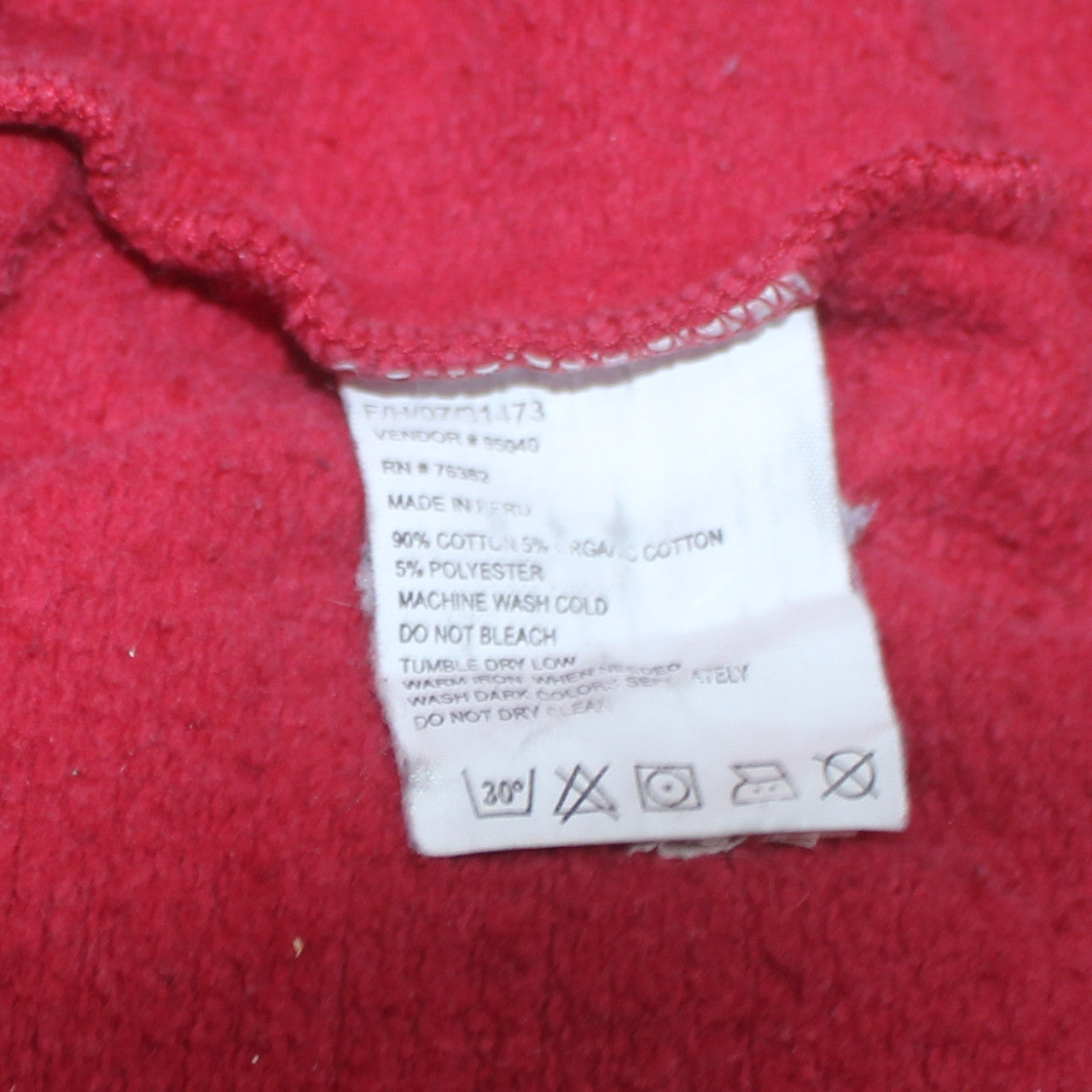Timberland Men's Red Full Zip Hoodie Size S Regular Fit Fleece