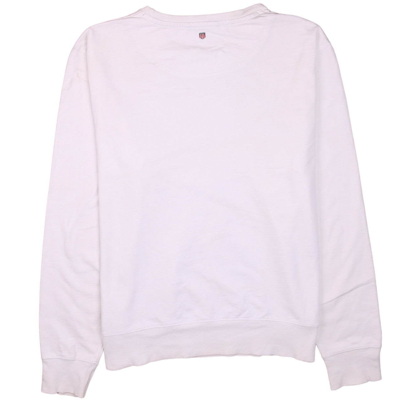 GANT Men's White Logo Crew Neck Cotton Sweatshirt Size L