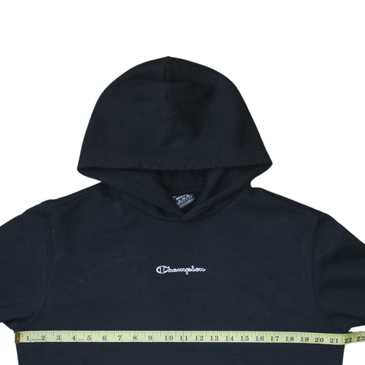 Champion Men's Black Pullover Hoodie Medium Fleece Logo Sweatshirt
