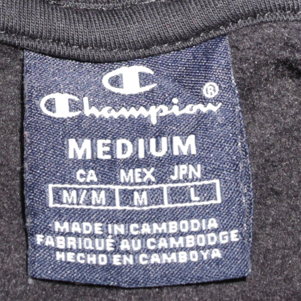 Champion Men's Black Pullover Hoodie Medium Fleece Logo Sweatshirt