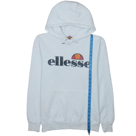 Ellesse Womens White Hoodie UK 12 Pullover Logo Hooded Sweatshirt