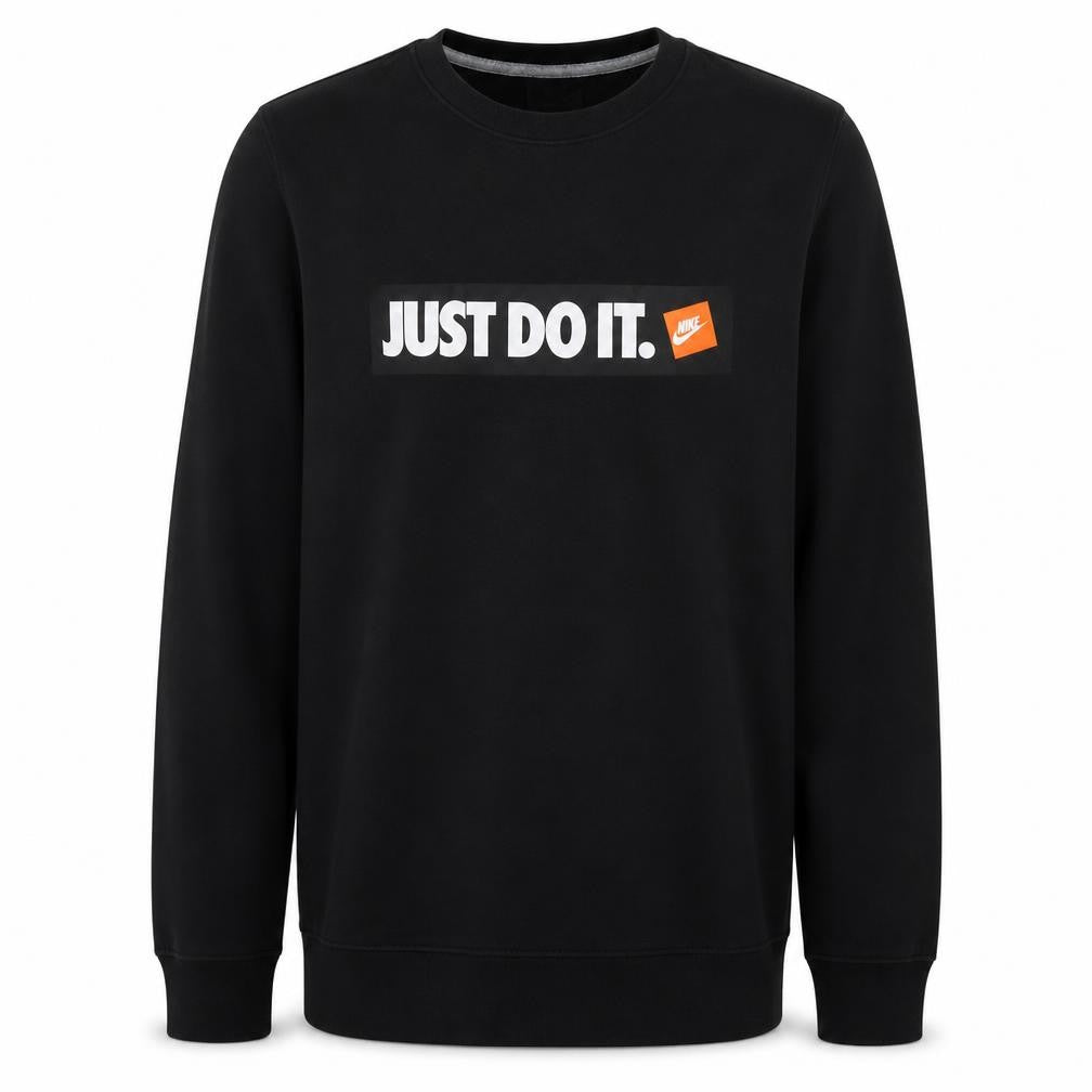 Nike Men's Black 'Just Do It' Crew Neck Pullover Sweatshirt Small