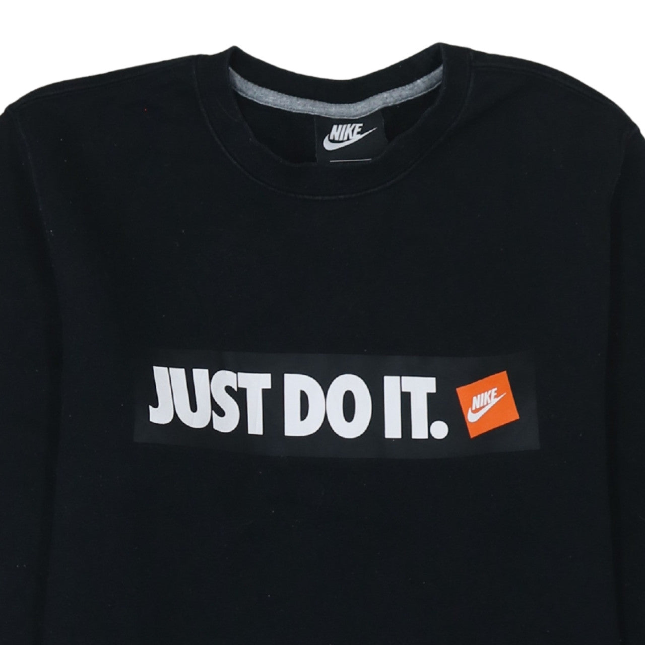 Nike Men's Black 'Just Do It' Crew Neck Pullover Sweatshirt Small