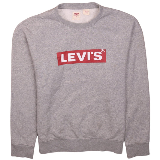 Levi's Men's Grey XS Relaxed Fit Logo Crew Neck Sweatshirt