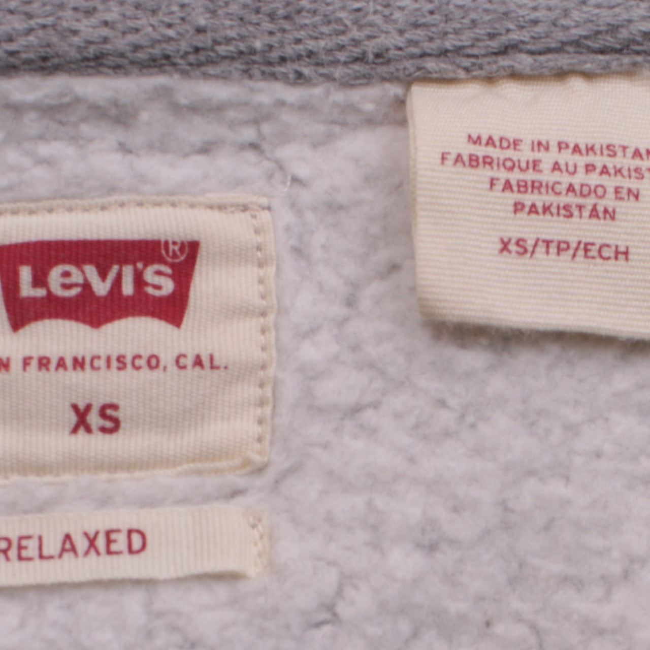 Levi's Men's Grey XS Relaxed Fit Logo Crew Neck Sweatshirt