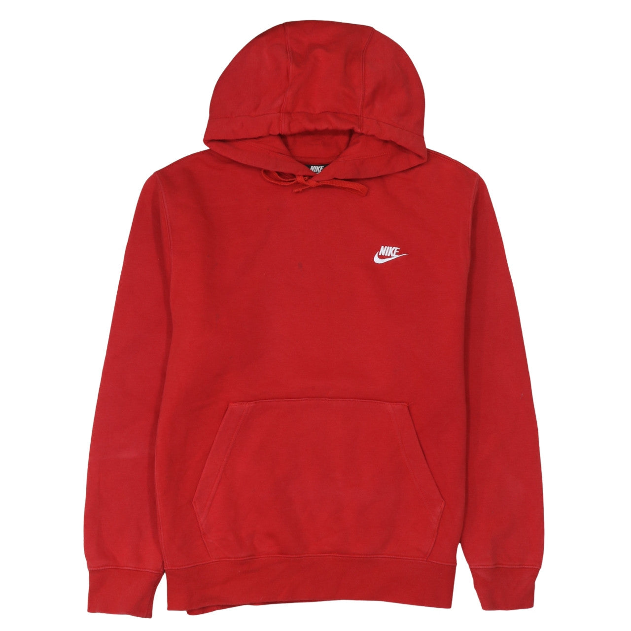Nike Men's Red Pullover Hoodie Medium Logo Fleece Sweatshirt