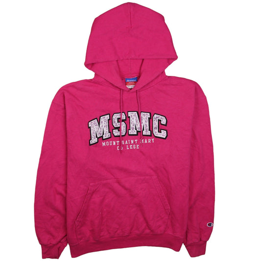 Champion Womens Pink MSMC Pullover Hoodie Size L Cotton Blend
