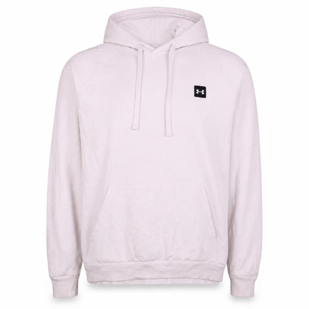 Under Armour Men's White ColdGear Pullover Hoodie Size L Loose Fit
