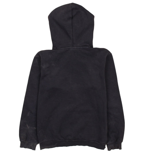 Puma Boys Black Blue Pullover Hoodie 13-14 Years Cotton Fleece Lined