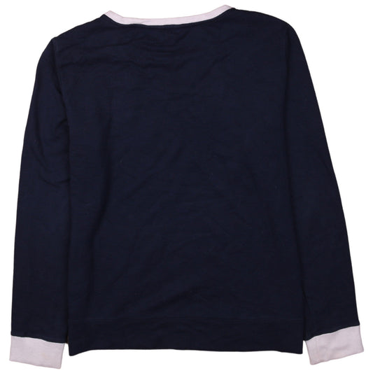 Nautica Mens Blue Long Sleeve Crew Neck Cotton T-Shirt M