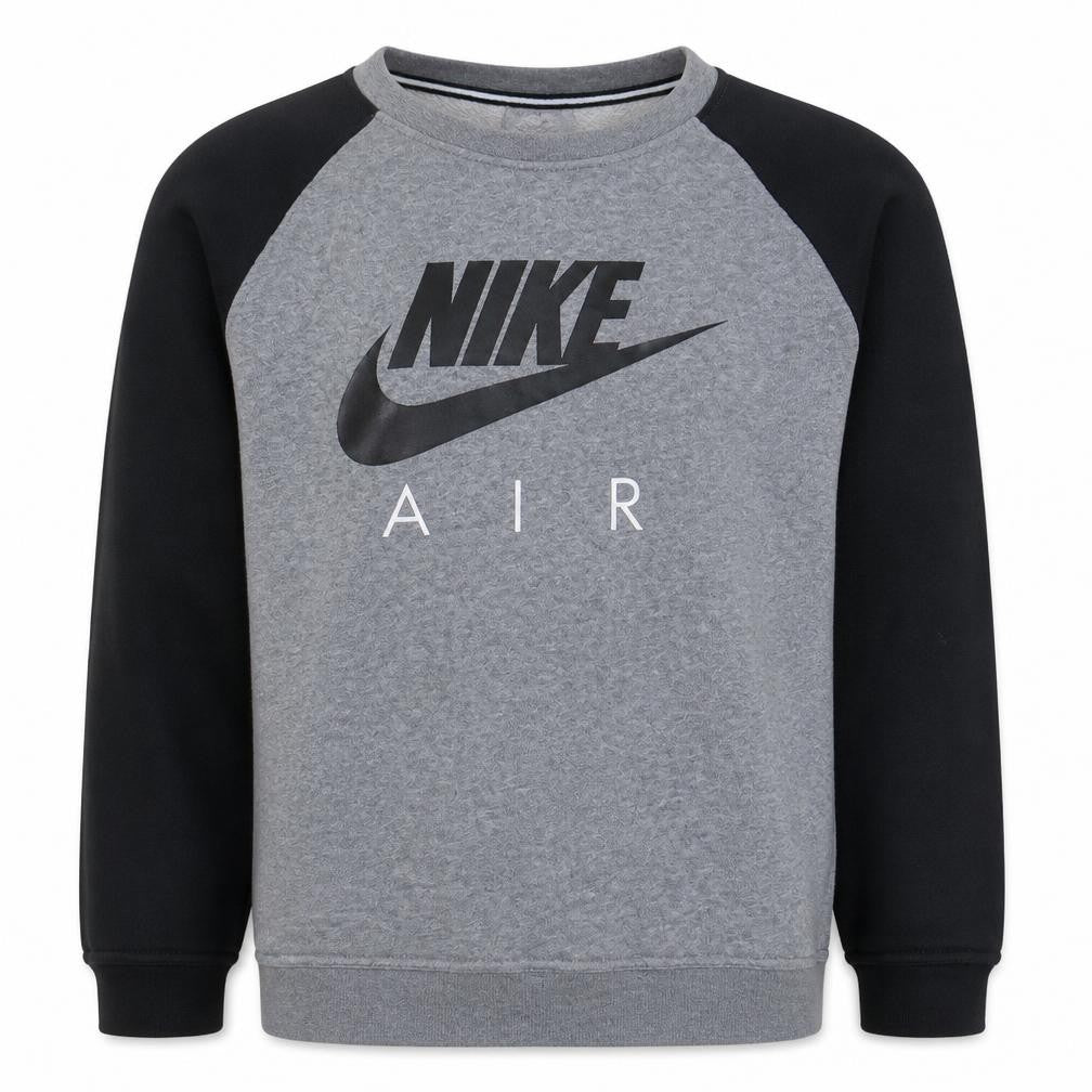 Nike Air Mens Grey Black Pullover Sweatshirt M Crew Neck Regular Fit