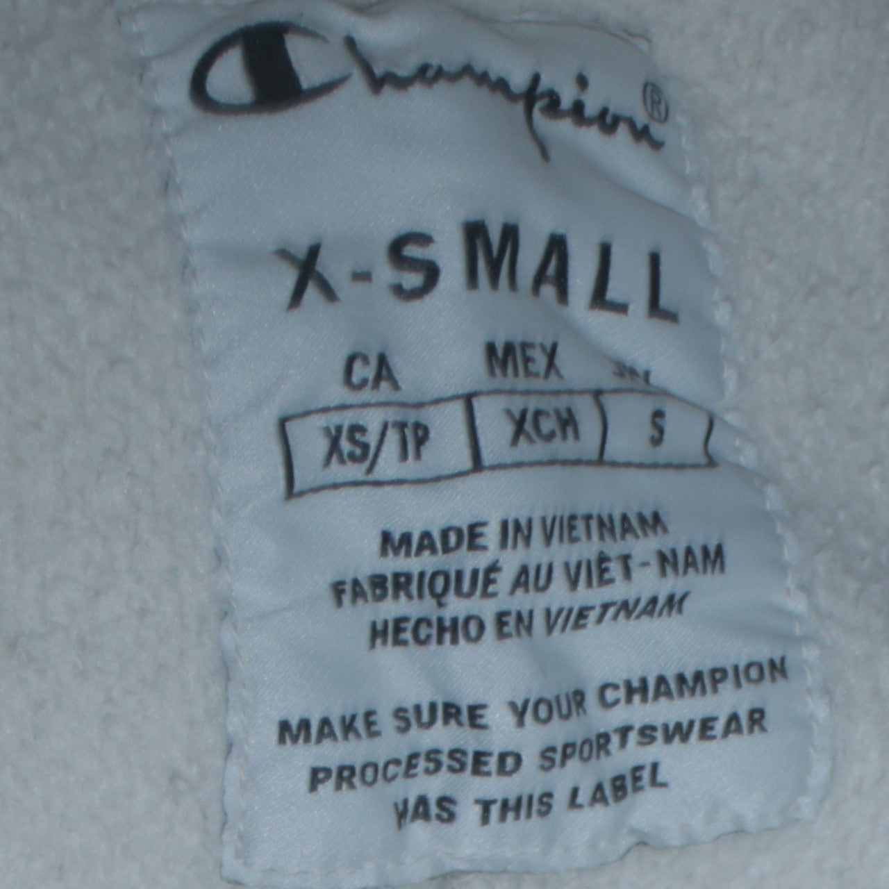 Champion Men's White XS Crew Neck Pullover Sweatshirt