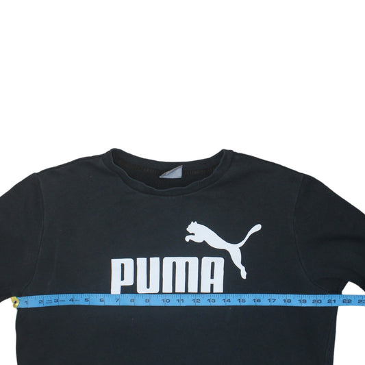 Puma Men's Black M Pullover Sweatshirt Crew Neck Logo Sportswear