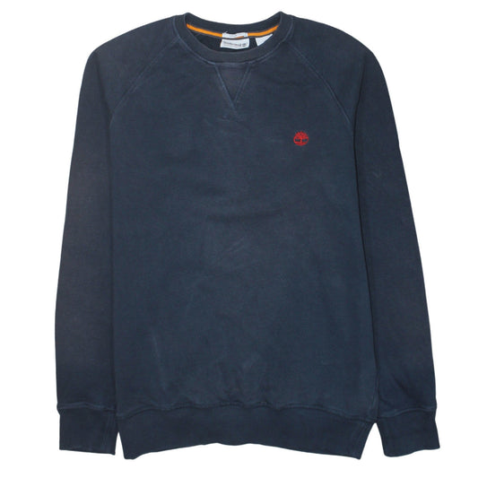 Timberland Men's Blue Crew Neck Regular Fit Cotton Sweatshirt S