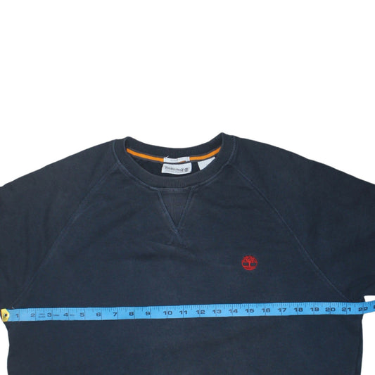 Timberland Men's Blue Crew Neck Regular Fit Cotton Sweatshirt S
