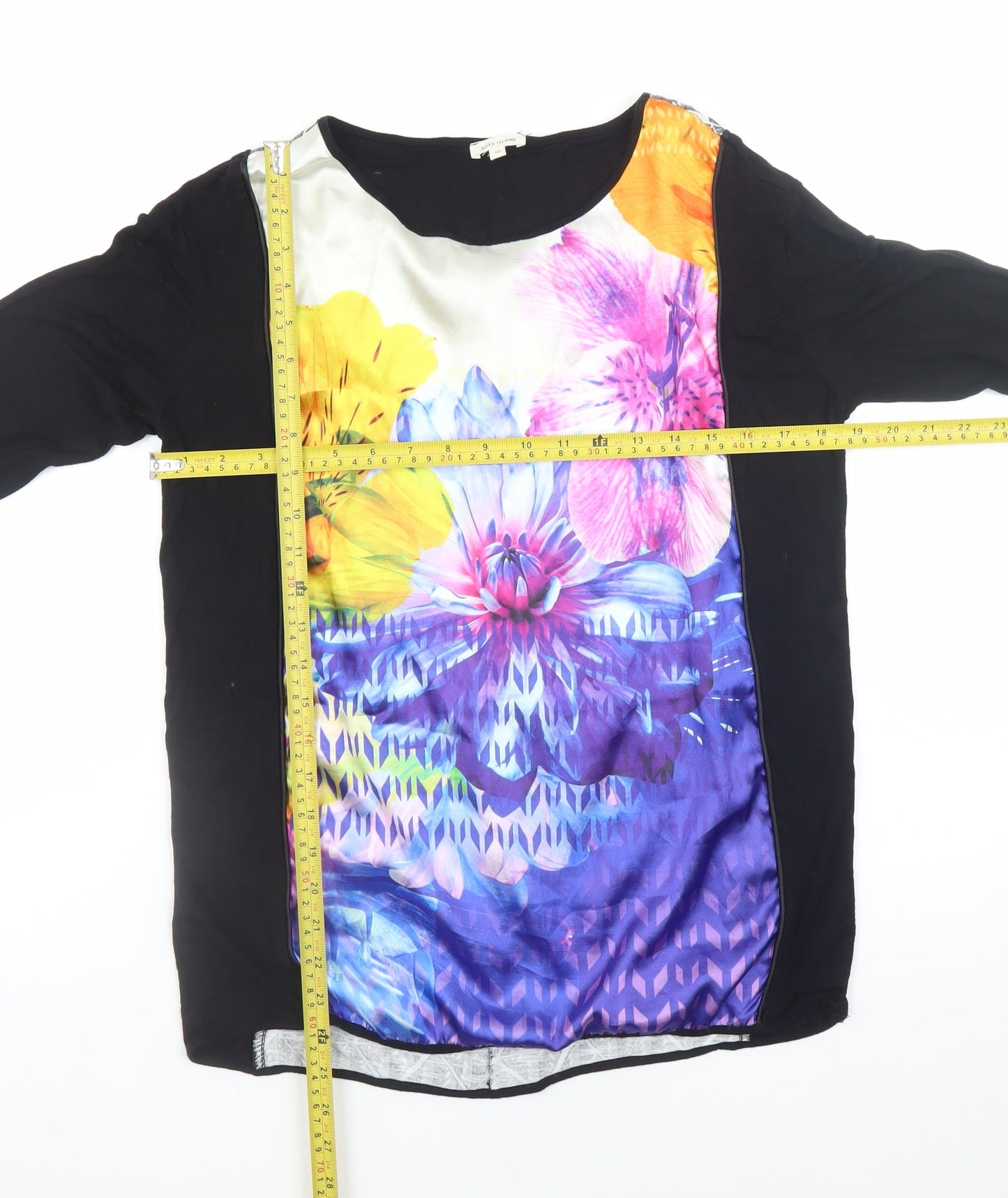 River Island Womens Multicoloured Floral Tunic Blouse Size 10