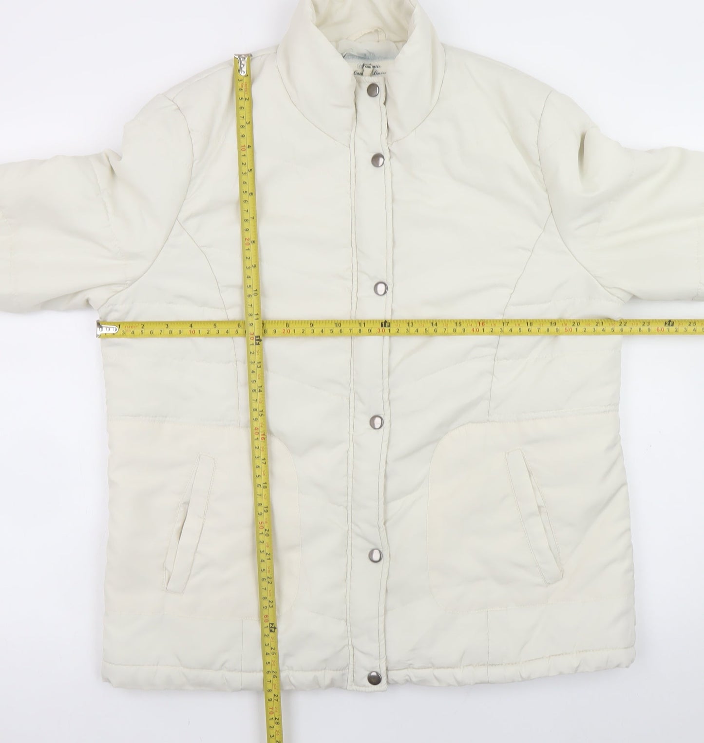 Store Twenty One Women Ivory Size 16 Puffer Jacket Full Zip