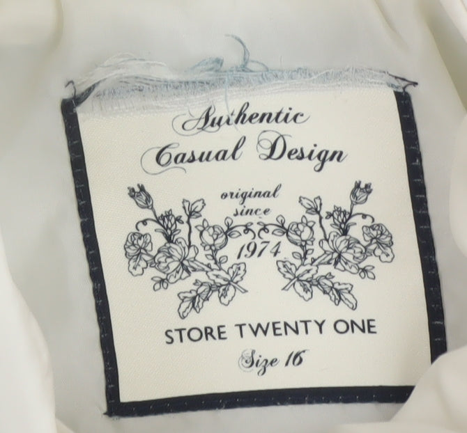 Store Twenty One Women Ivory Size 16 Puffer Jacket Full Zip