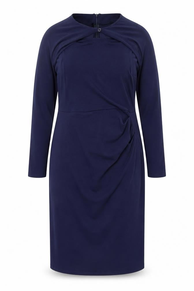 HotSquash Women Blue Size 18 Bodycon Knee Length Long Sleeve Dress