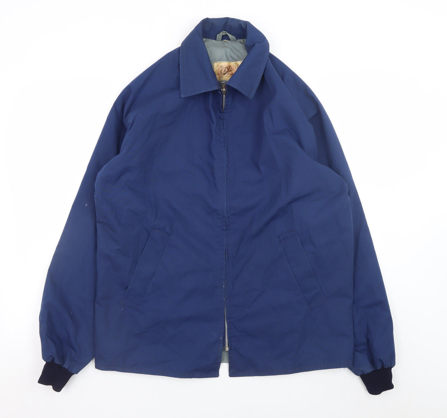 A.D. Mens Blue Polyester Cotton Golf Jacket L Regular Fit